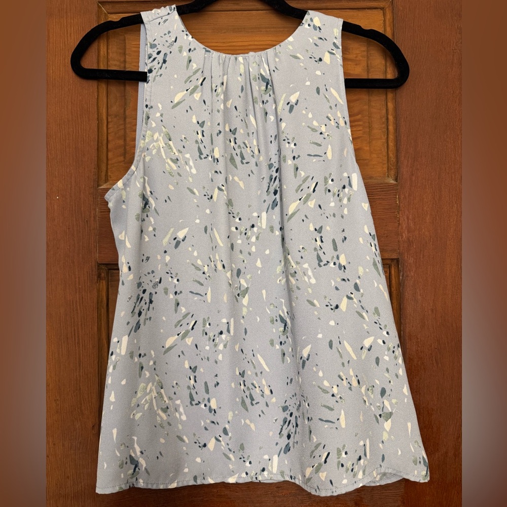 Blue Sleeveless Patterned Top